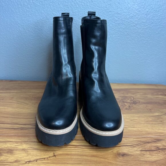 Dolce Vida Tobias Chelsea‎ Boot Womens Size 10 Chunky Lug Sole Pull On Black NEW - Picture 3 of 8